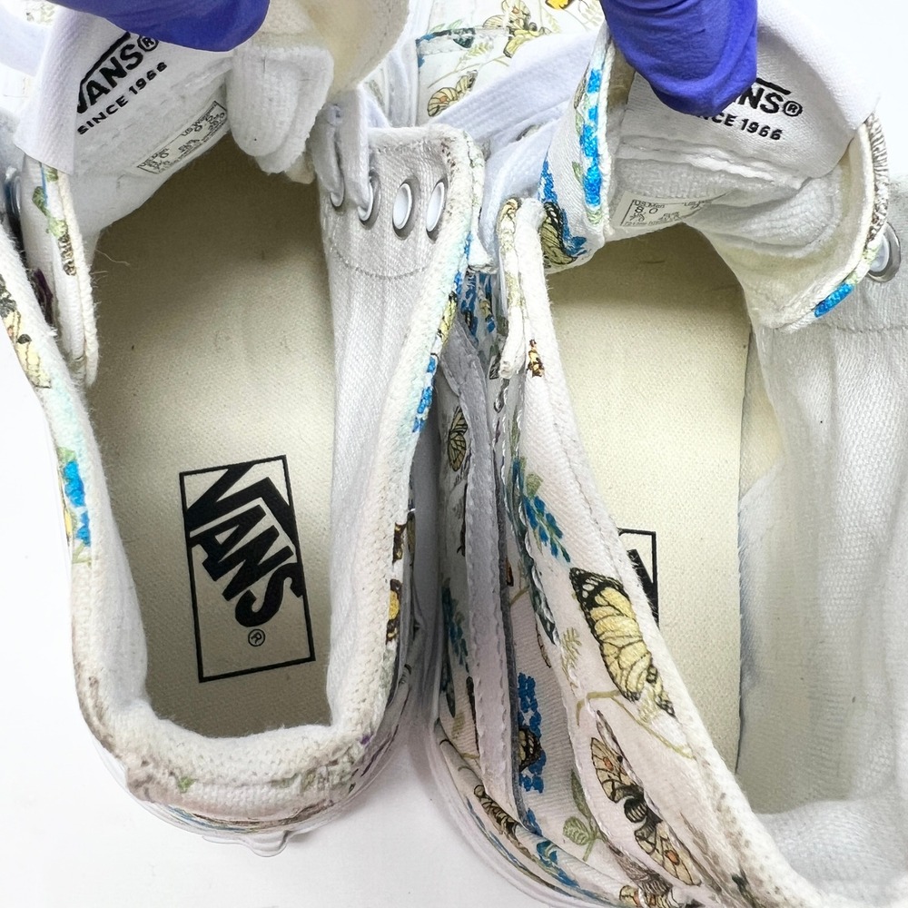 Vans Sk8-Hi Butterfly Floral White High Top Sneakers Mens Size 8 Womens 9.5 - Picture 5 of 14